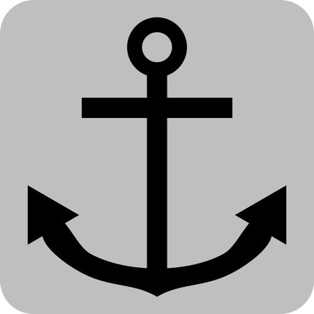 Vector Illustration of Anchor Icon in Black