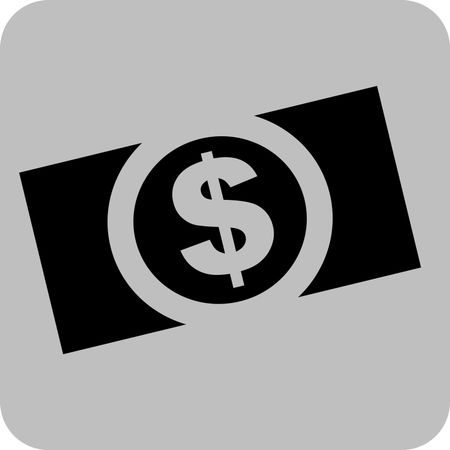Vector Illustration of Currency with Dollar Icon in Black
