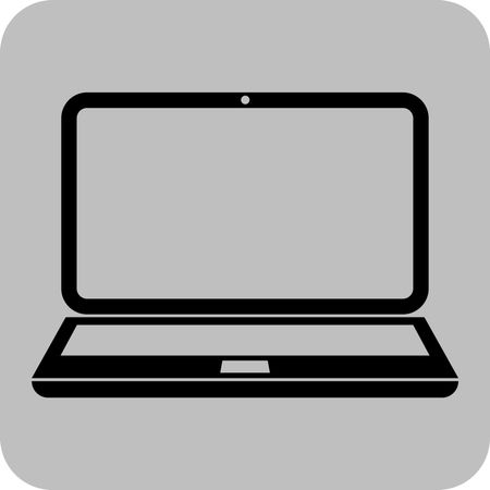Vector Illustration of Laptop Icon in Black
