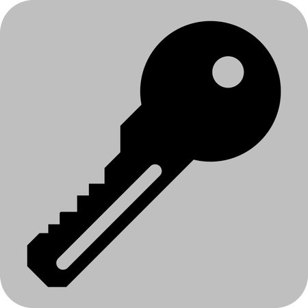 Vector Illustration of a Key Black in Color Icon
