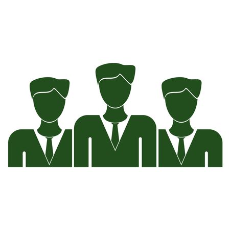 Vector Illustration of Business Team in Green Icon
