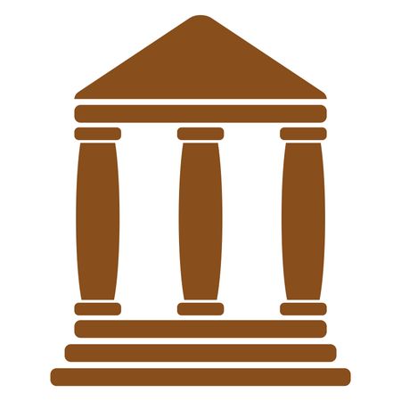 Vector Illustration of Bank in Brown Icon
