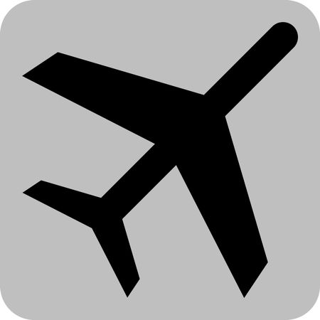 Vector Illustration of Large Airplane in Black Icon in Black
