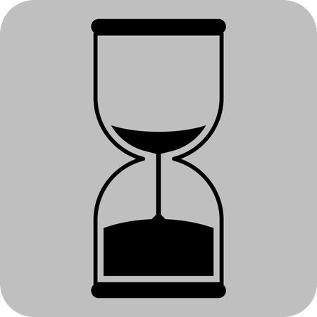 Vector Illustration of Sand Timer Icon in Black
