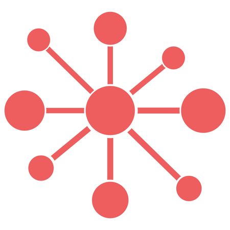 Vector Illustration of Molecule Icon in Red
