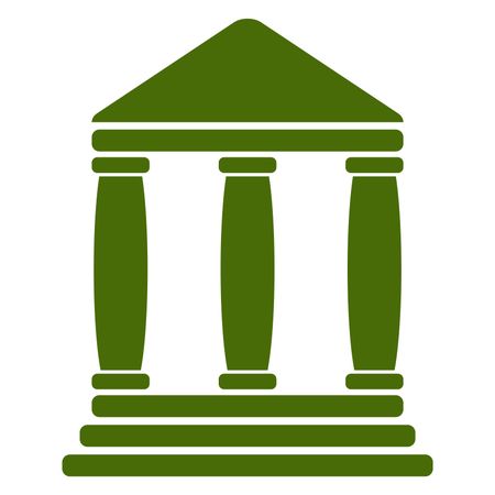 Vector Illustration of Bank Icon in Green