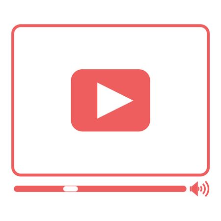 Vector Illustration of Video Player Icon in Red