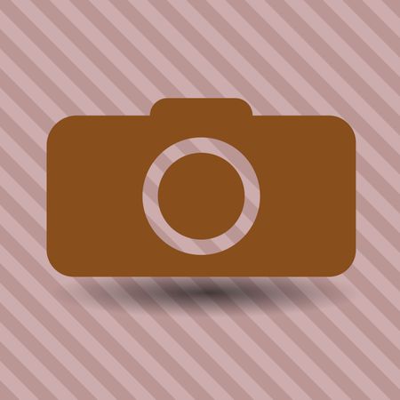 Vector Illustration of Photo Camera Or Symbol Icon in Brown
