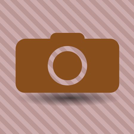 Vector Illustration of Photo Camera Or Symbol Icon in Brown