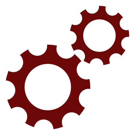 Vector Illustration of Maroon Gear Icon
