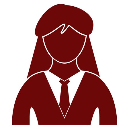 Vector Illustration of Business Woman Icon in Maroon
