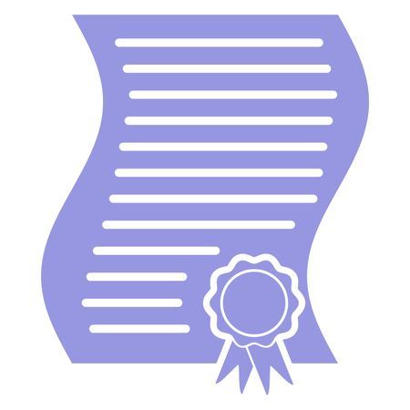 Vector Illustration of Bonafide Certificate Icon in Violet
