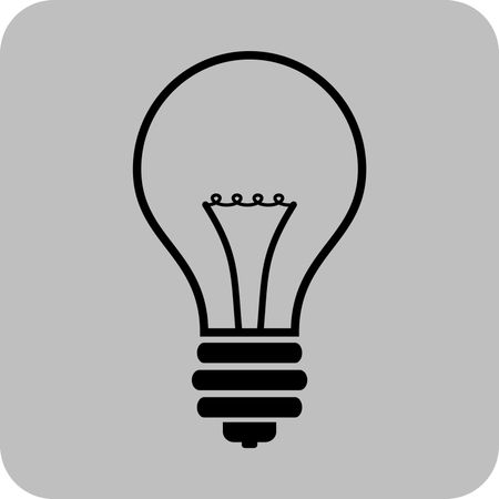 Vector Illustration of Bulb Icon in Black
