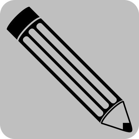 Vector Illustration of Isolated Pencil Tool Design Icon in Black
