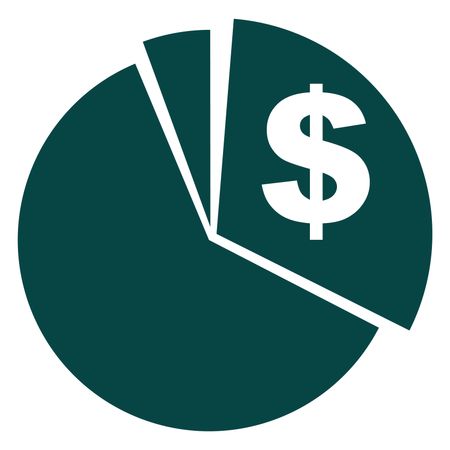 Vector Illustration of Pie Chart Dollar Icon in green
