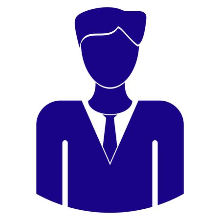 Vector Illustration of Business Man Icon in Blue
