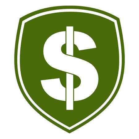 Vector Illustration of Dollar Shield Icon in green
