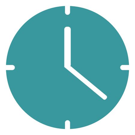 Vector Illustration of Clock Icon in Blue
