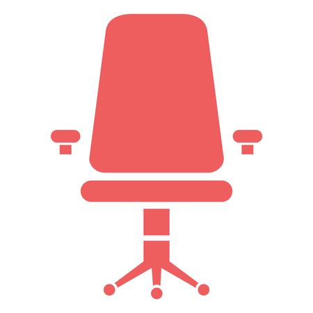 Vector Illustration of Chair Icon in Red
