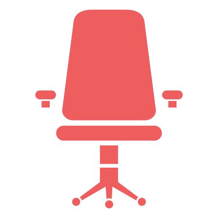 Vector Illustration of Chair Icon in Red