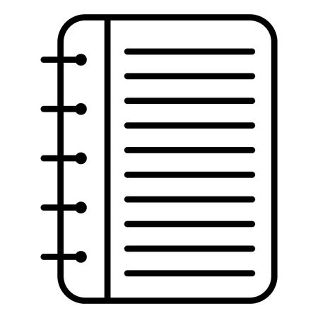 Vector Illustration of Notebook Icon in Black
