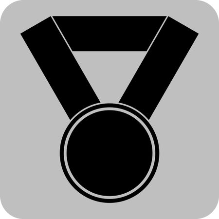 Vector Illustration of Medal Champion Award Icon in Black
