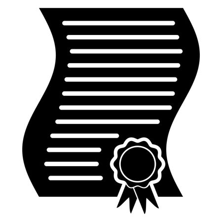 Vector Illustration of Certificate Symbol Icon in Black
