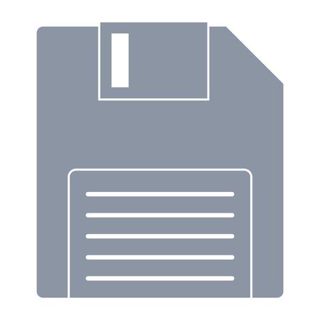 Vector Illustration of Floppy Disk Icon in Grey