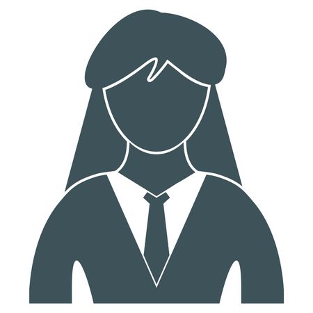 Vector Illustration of Business Woman Icon in Gray
