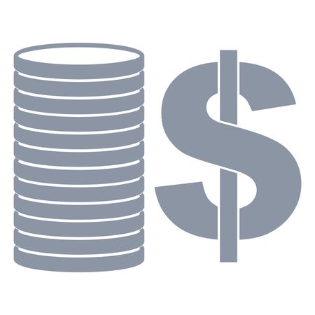 Vector Illustration of Stack Coins Icon in gray