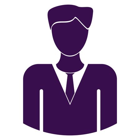 Vector Illustration of Business Man Icon in Purple
