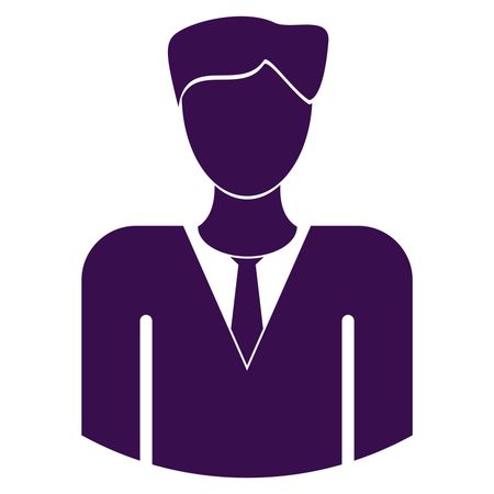 Vector Illustration of Business Man Icon in Purple