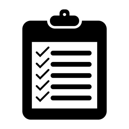 Vector Illustration of a To-Do List in Black with Gray Background Icon
