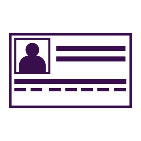 Vector Illustration of Identification Card Icon in Purple
