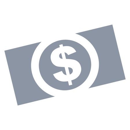 Vector Illustration of Dollar Bill Icon in gray
