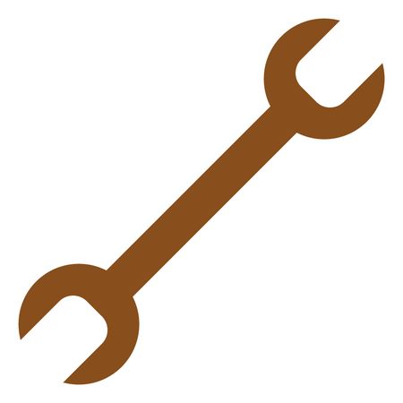 Vector Illustration of Spanner Icon in Brown