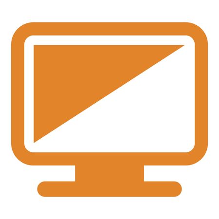 Vector Illustration of Monitor Icon in Orange
