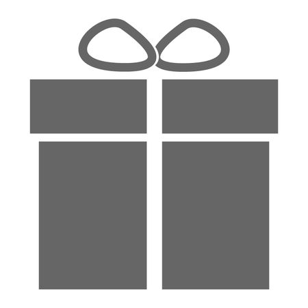 Vector Illustration of Gift Box Icon in gray