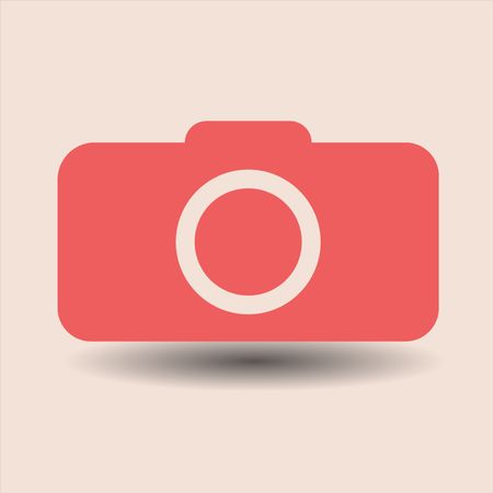 Vector Illustration of Photo Camera Icon in red
