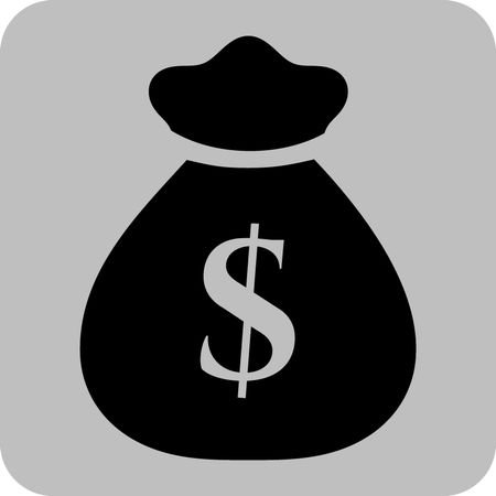 Vector Illustration of Money Bag Icon in Black
