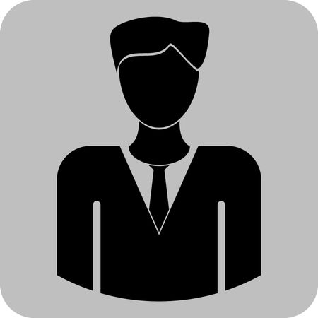 Vector Illustration of Business Man. Icon in Black
