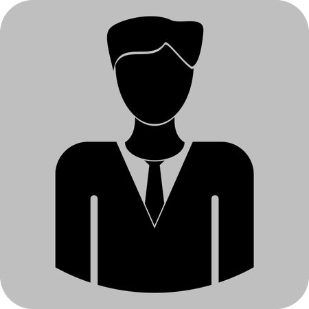 Vector Illustration of Business Man. Icon in Black