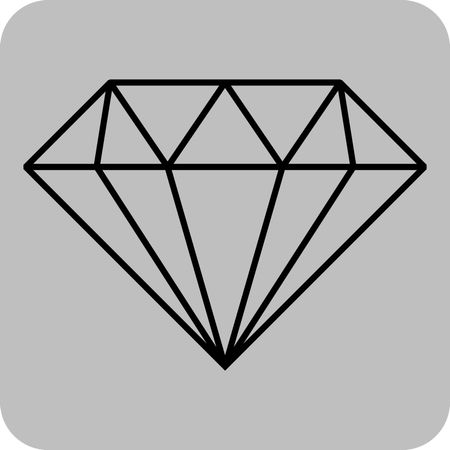 Vector Illustration of Diamond . Outline Diamond For Web Icon in Black
