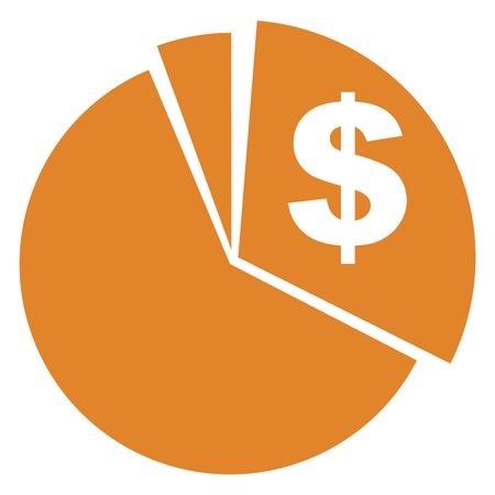 Vector Illustration of Pie Chart Dollar Icon Orange