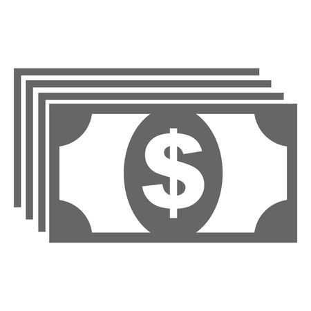 Vector Illustration of Money with Dollar Icon in gray
