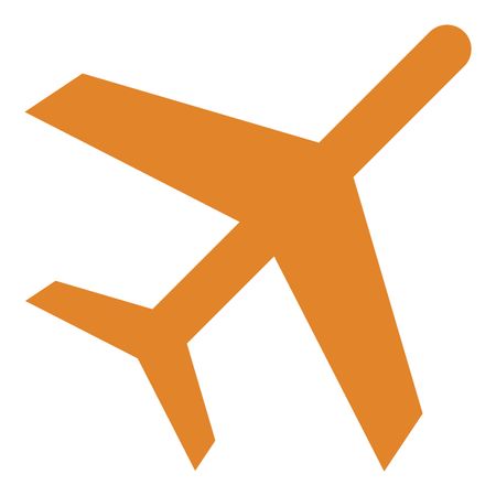 Vector Illustration of Airplane Icon in Orange
