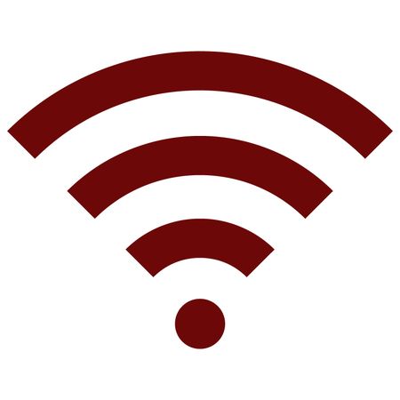 Vector Illustration of Wifi Icon in Maroon
