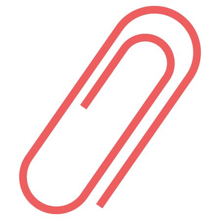 Vector Illustration of Paper Clip Icon in red
