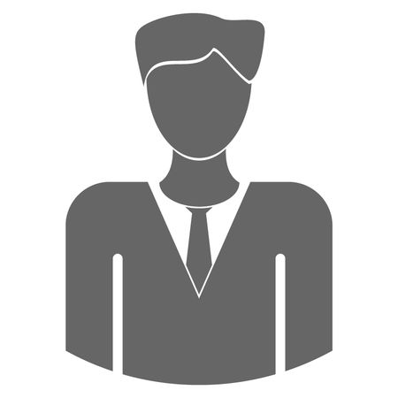 Vector Illustration of Business Man Icon in gray
