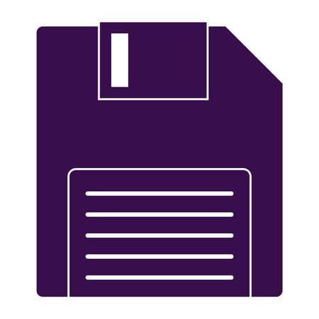 Vector Illustration of Floppy Disk Icon in Purple
